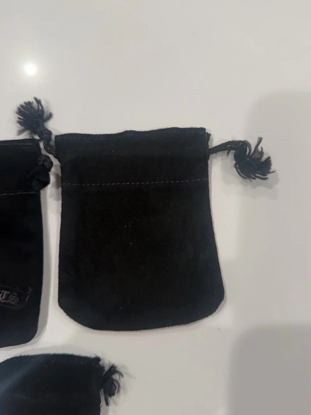 Chrome Hearts Black Velvet Drawstring Pouch Trio